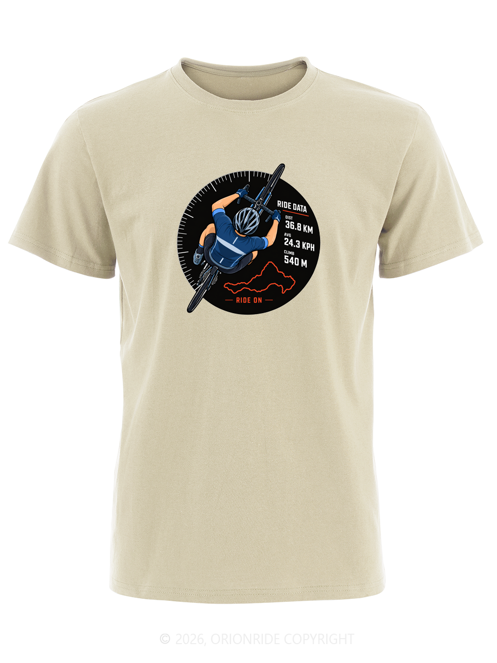 Orionride Ride Data Badge Short Sleeves Bike T-Shirt
