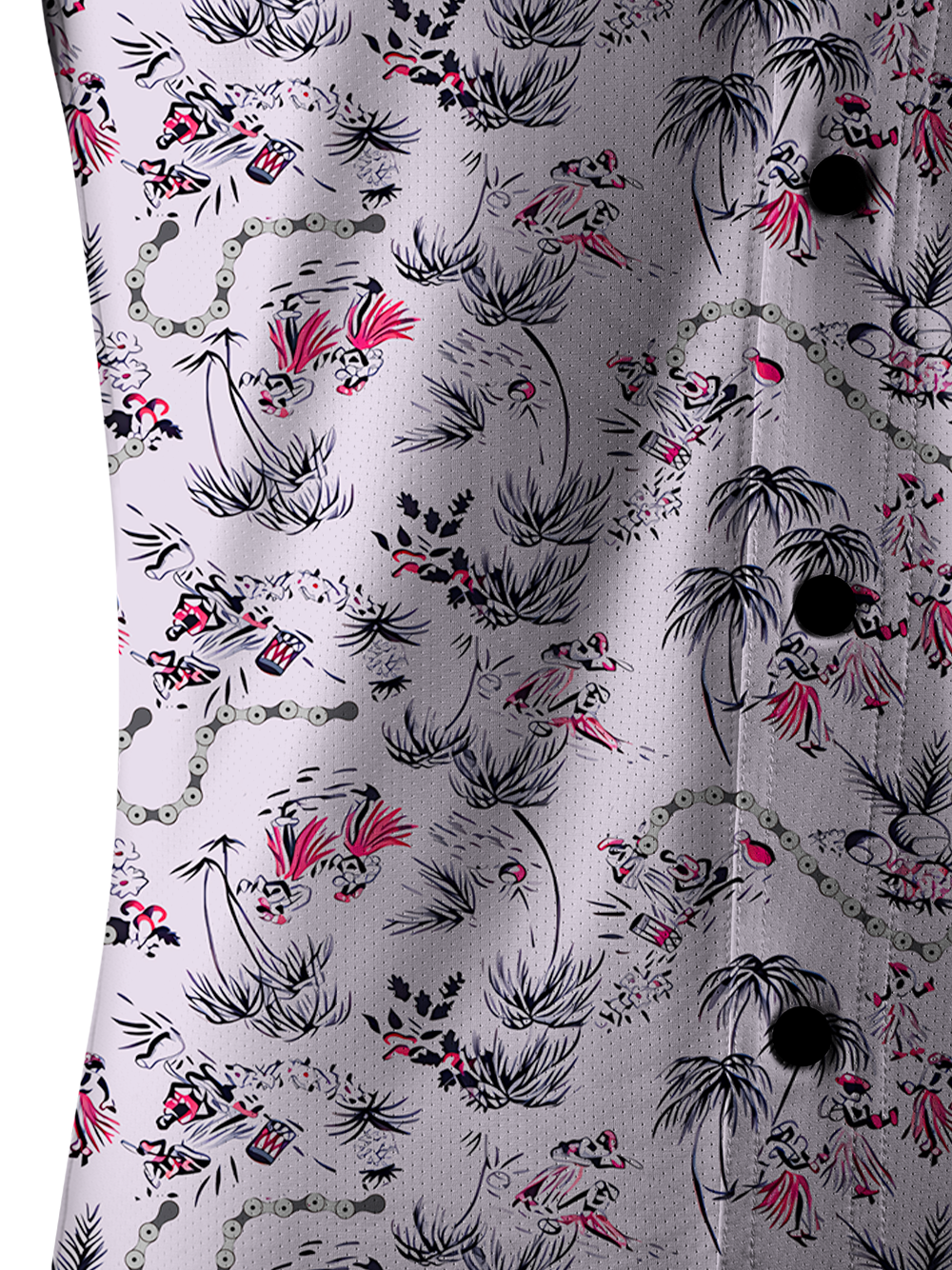 Orionride Chain And Flowers Men's Stretchy Breathable Long Sleeve Gravel Shirt