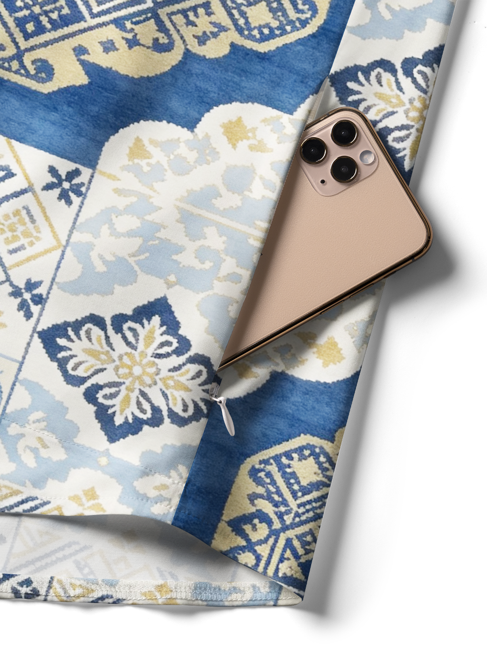 Orionride Bohemian Tile Patchwork Zipper Pockets Ultra Lightweight Short Sleeves Women's Gravel Shirt