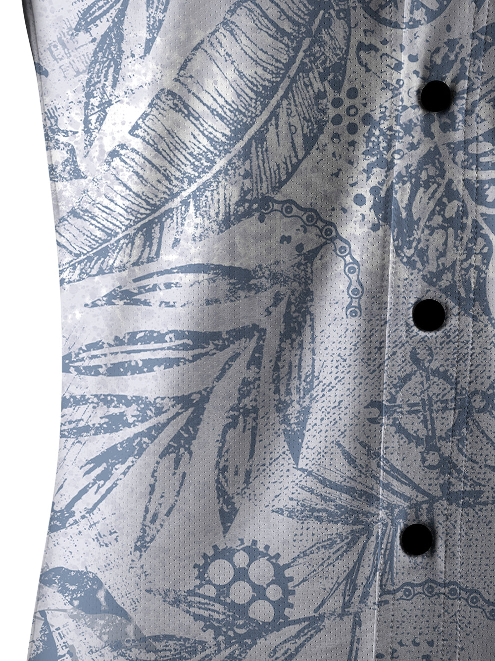 Orionride Leaf Texture Men's Stretchy Breathable Long Sleeve Gravel Shirt