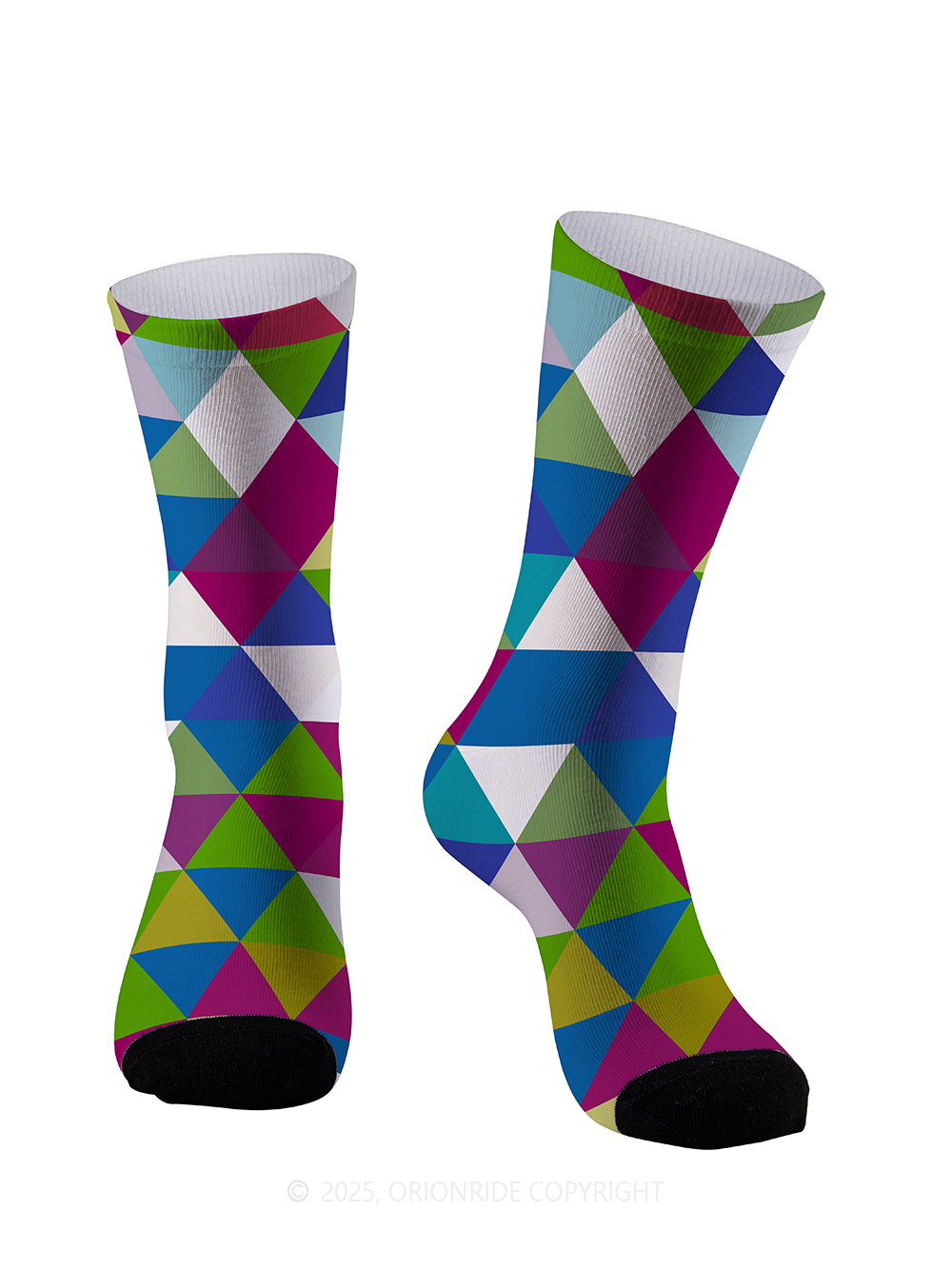 Orionride Colored Triangles Cycling Socks