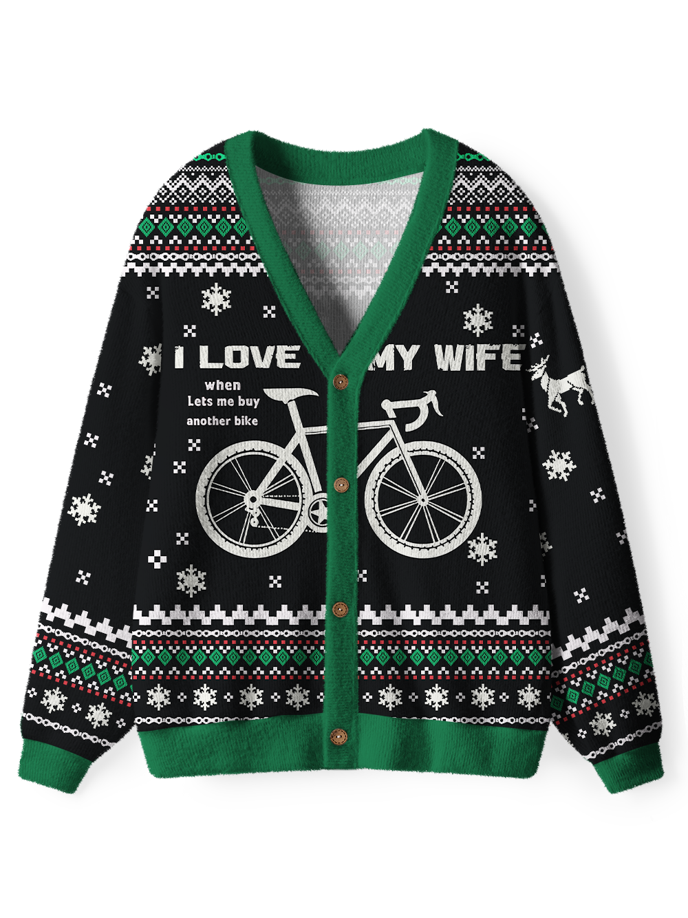 Orionride I Love My Wife Men's Cardigan Knit Sweaters