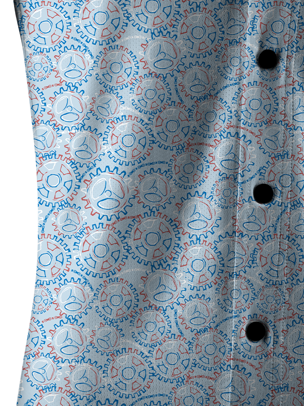 Orionride Gear Shaped Flowers Men's Stretchy Breathable Long Sleeve Gravel Shirt