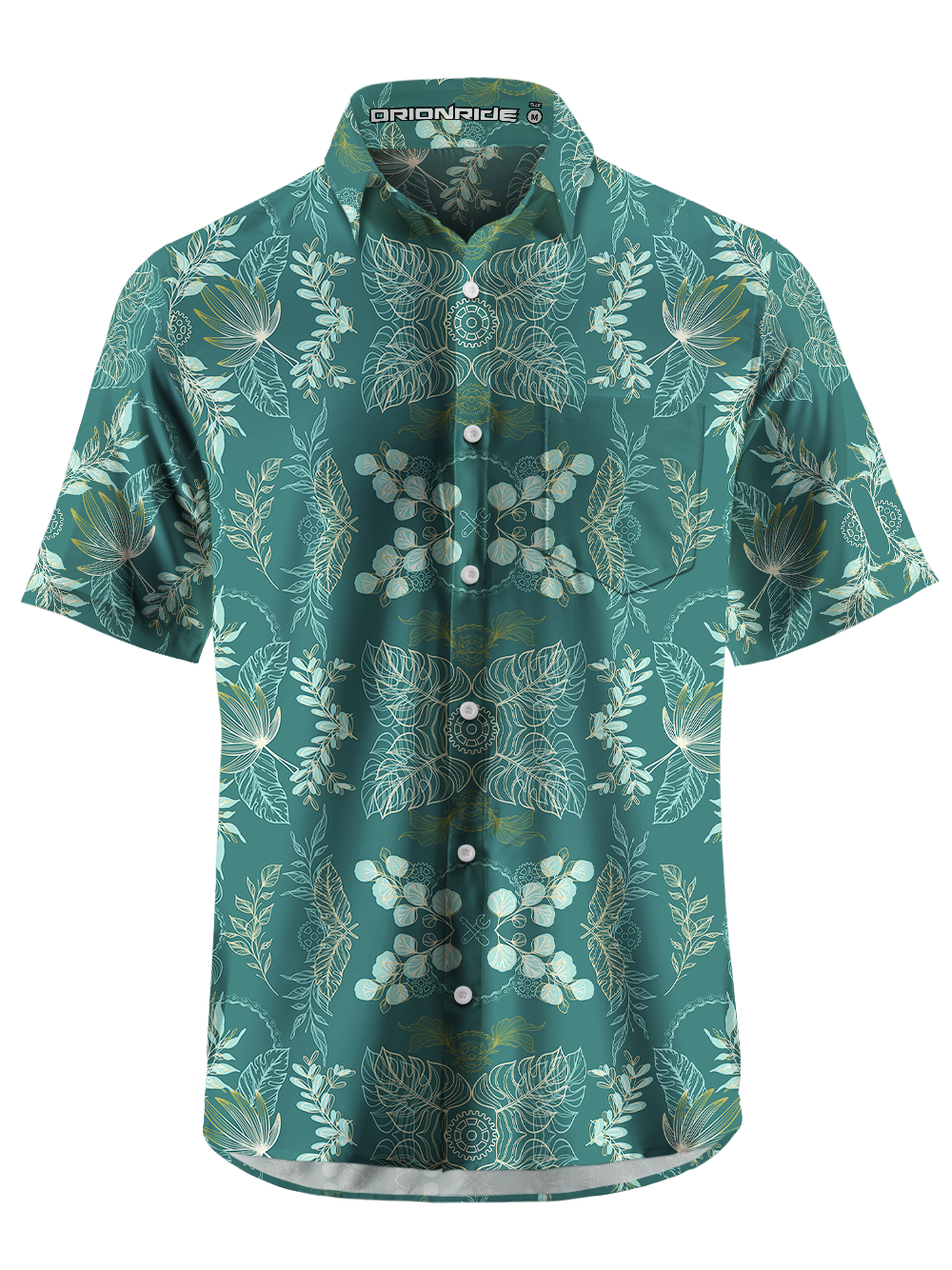 Orionride Gears In Flowers Zipper Pockets Ultra Lightweight Short Sleeves Gravel Shirt