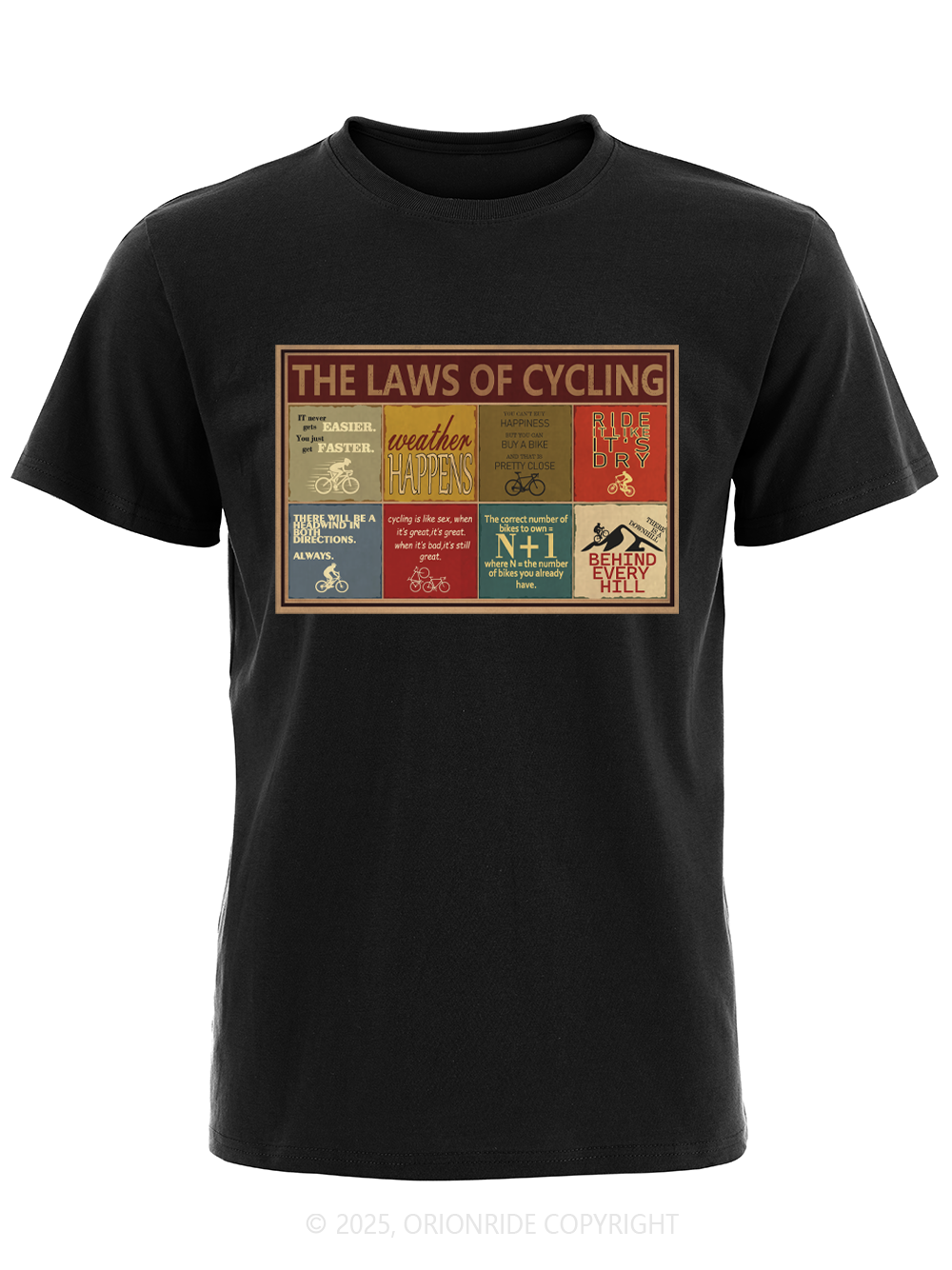 Orionride The Laws Of Cycling Short Sleeves Bike T-Shirt