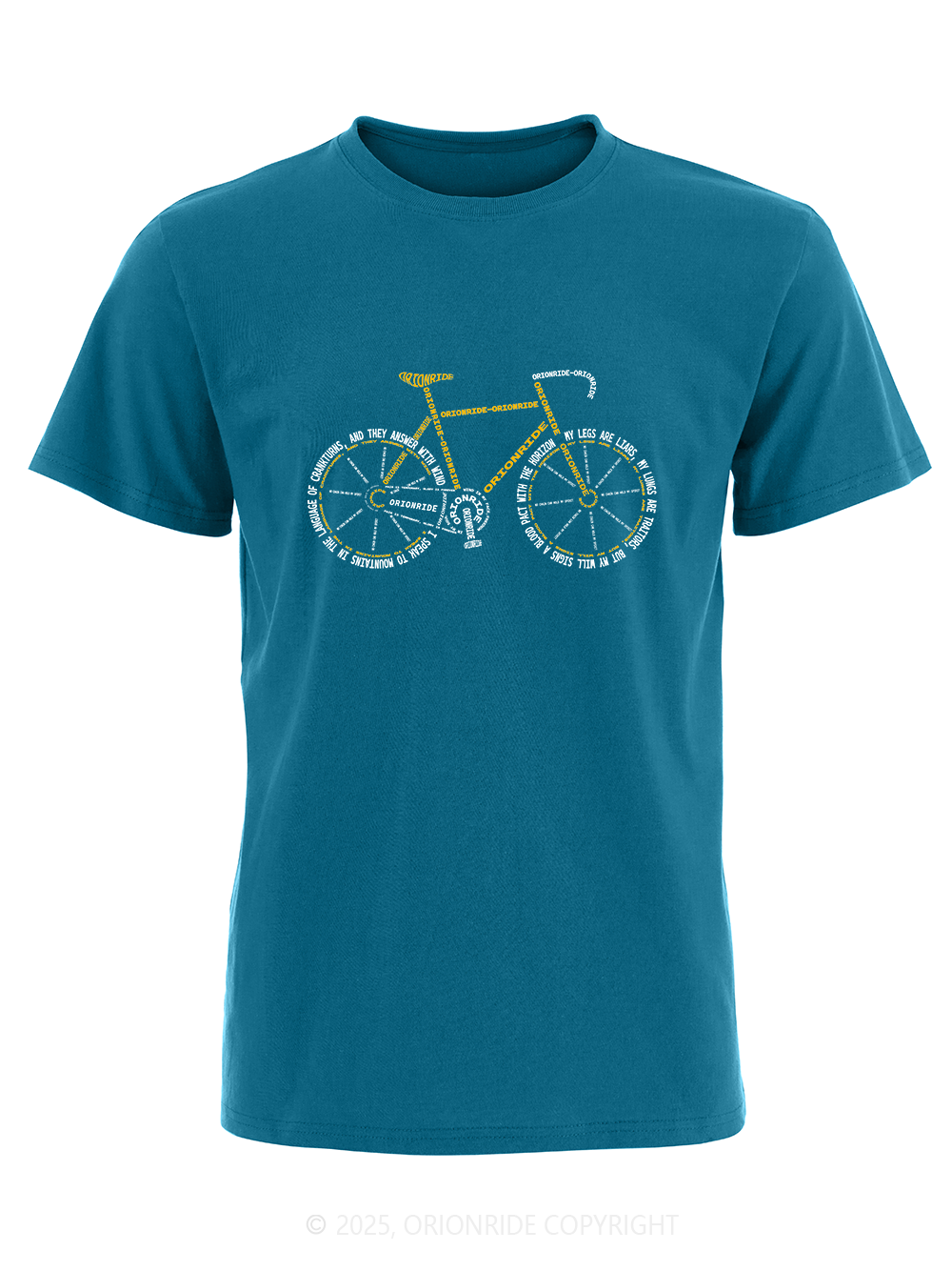 Orionride Letter Stitching Bicycle Short Sleeves Bike T-Shirt