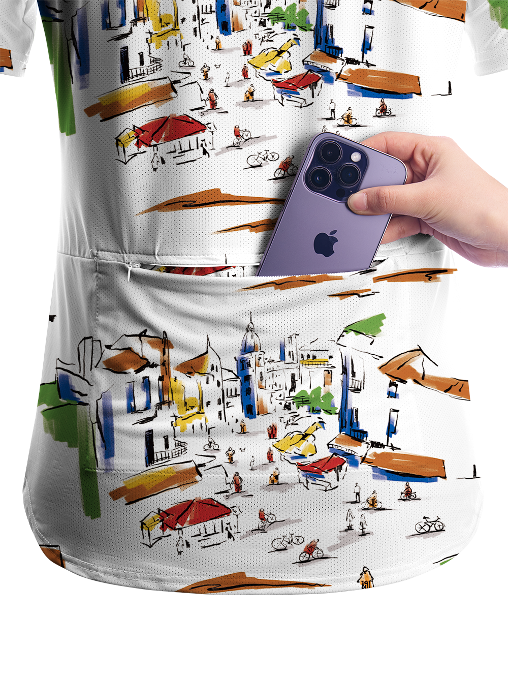 Orionride Hand-painted Street Scene Women's Breathable Short Sleeve T-shirt