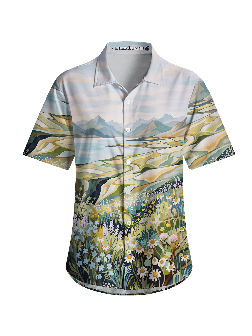 Orionride Soft Lake Bloom Zipper Pockets Ultra Lightweight Short Sleeves Women's Gravel Shirt