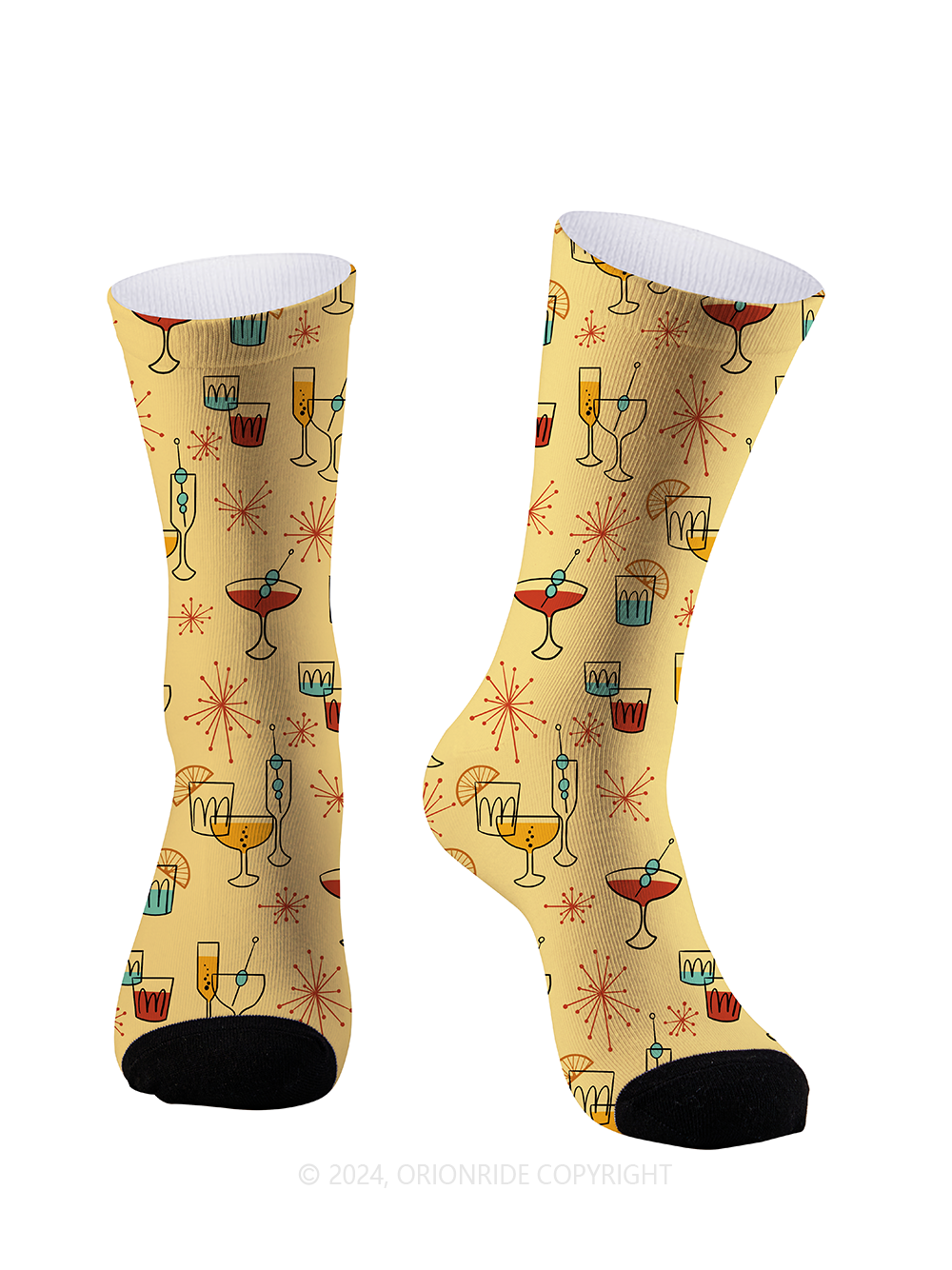 Orionride Wine Glass Fireworks Cycling Socks