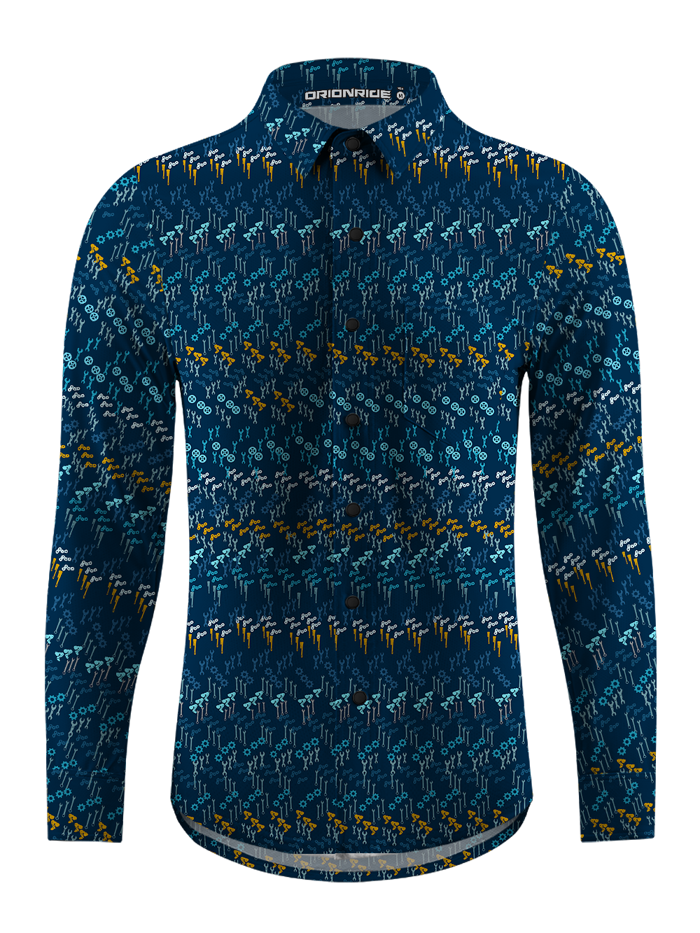 Orionride Neat Parts Men's Stretchy Breathable Long Sleeve Gravel Shirt