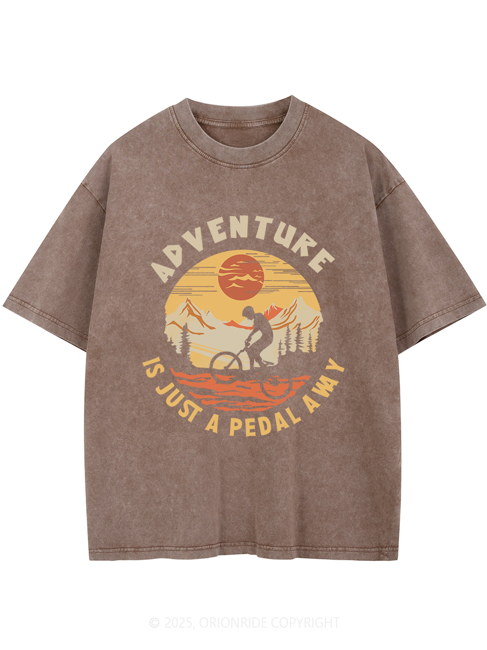 Orionride Sunset Ride Short Sleeves Bike Washed T-Shirt