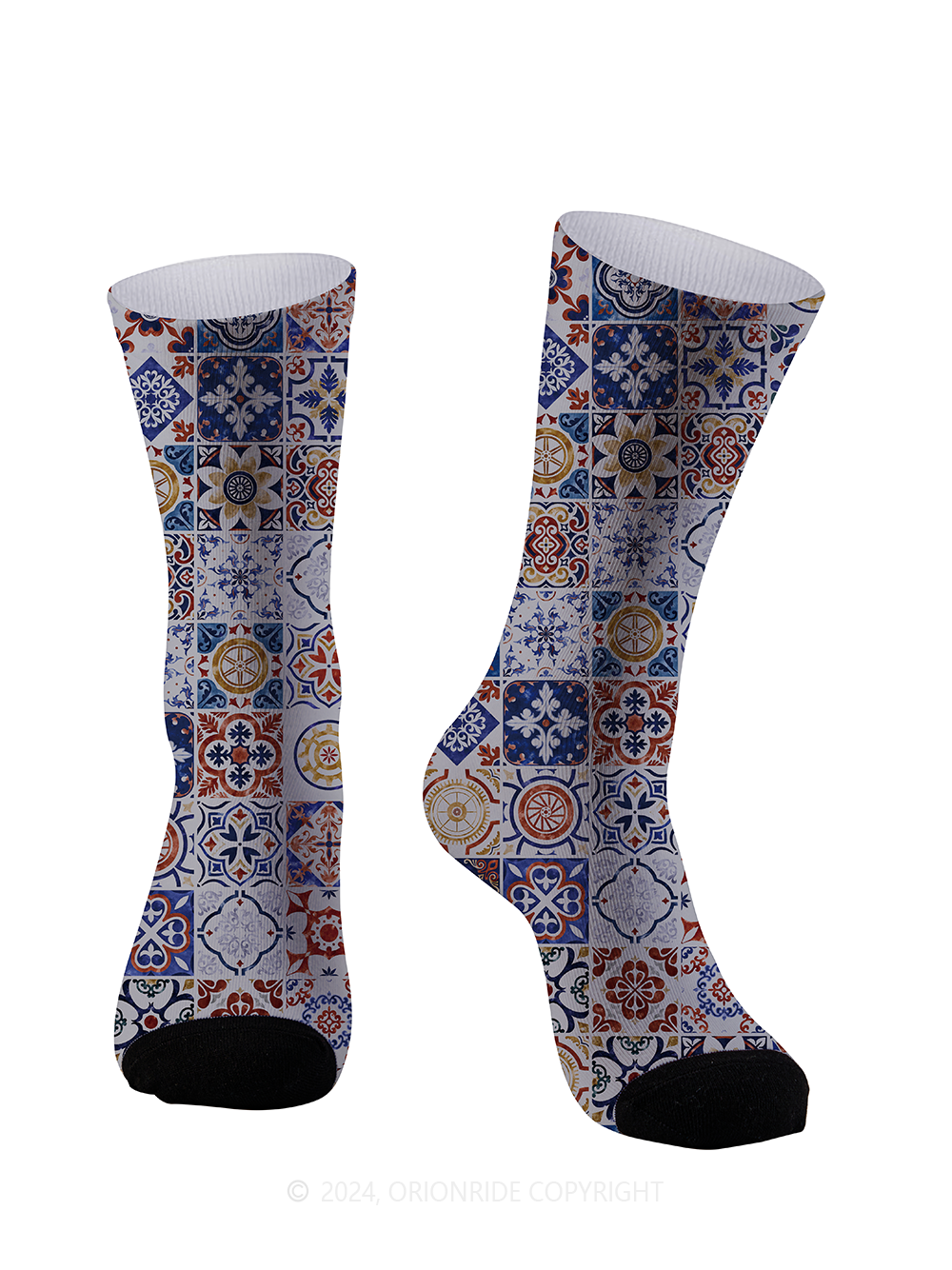 Orionride Flower Tiles Cycling Socks