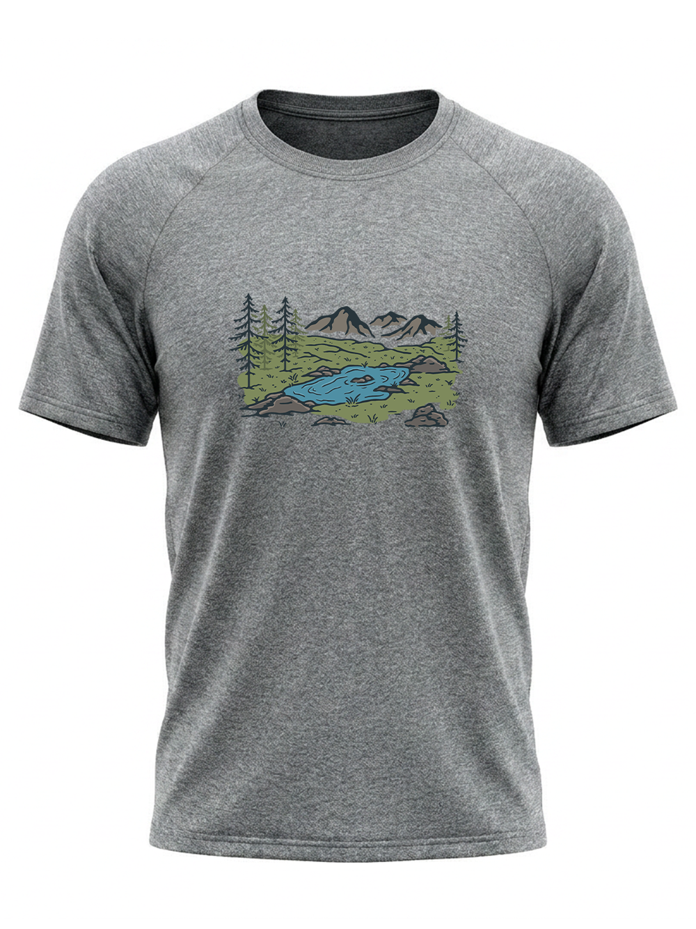 Orionride Mountain Scenery Short Sleeves Quick-Dry Training T-Shirt