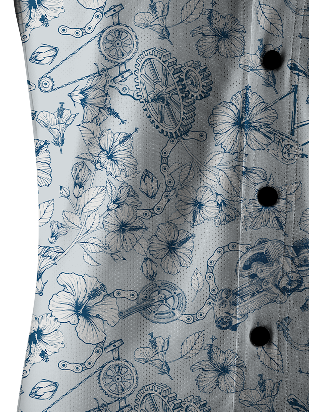 Orionride Hibiscus Gear Men's Stretchy Breathable Long Sleeve Gravel Shirt