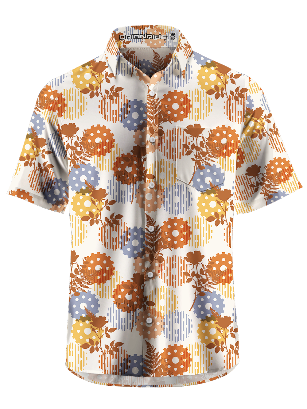 Orionride Rose Branches Zipper Pockets Ultra Lightweight Short Sleeves Gravel Shirt