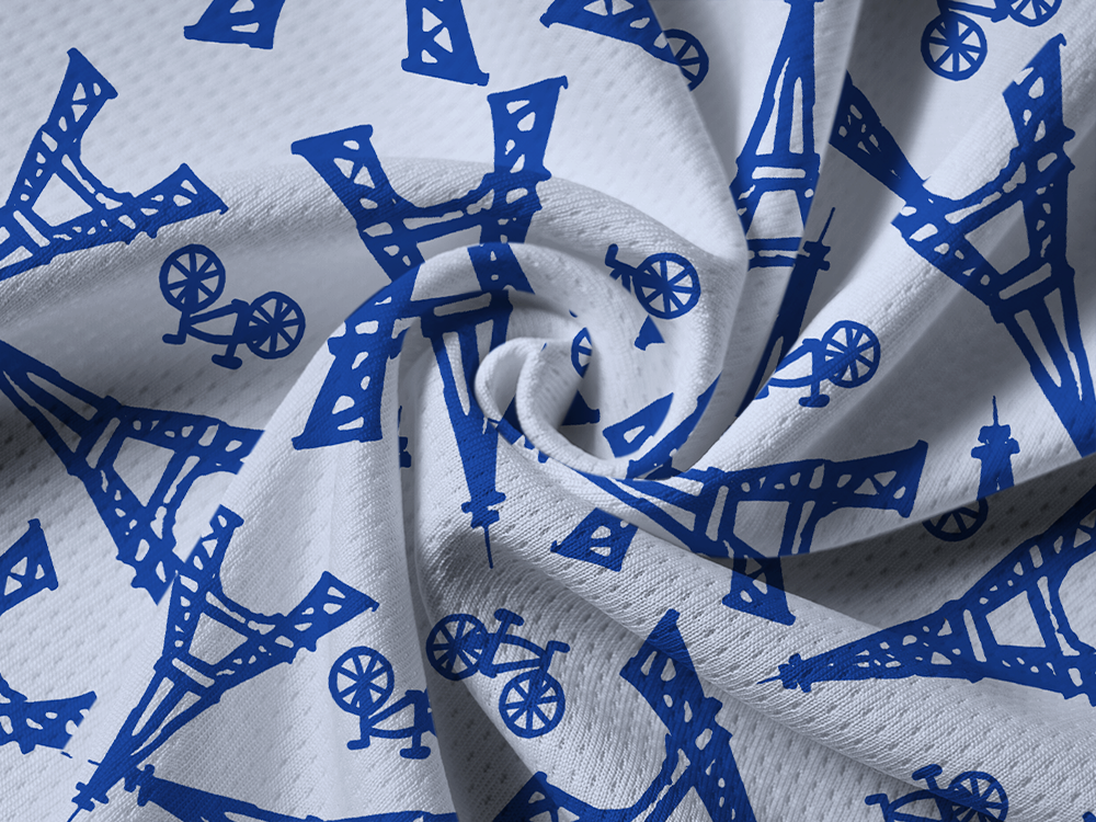 Orionride Eiffel Tower Long Sleeve Half Zipper Mountain Bike Jersey