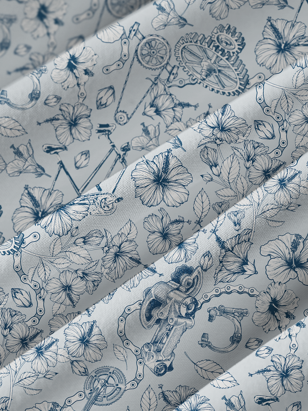 Orionride Hibiscus Gear Zipper Pockets Ultra Lightweight Short Sleeves Women's Gravel Shirt