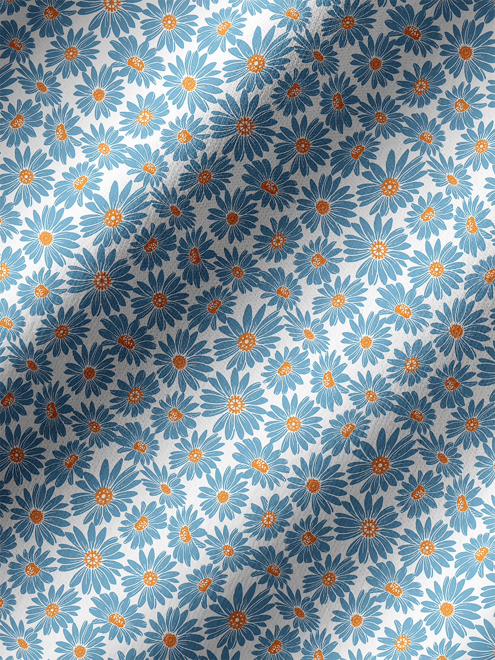 Orionride Blue Daisy Long Sleeve Cycling Hoodie Shirt