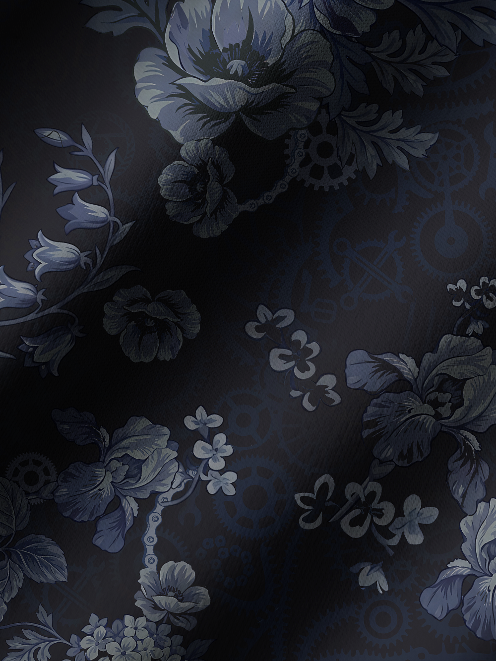 Orionride Dark Floral Pattern Long Sleeve Cycling Hoodie Shirt