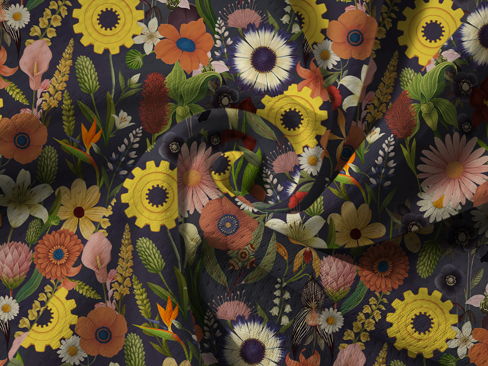 Orionride Hidden Flower Long Sleeve Half Zipper Mountain Bike Jersey