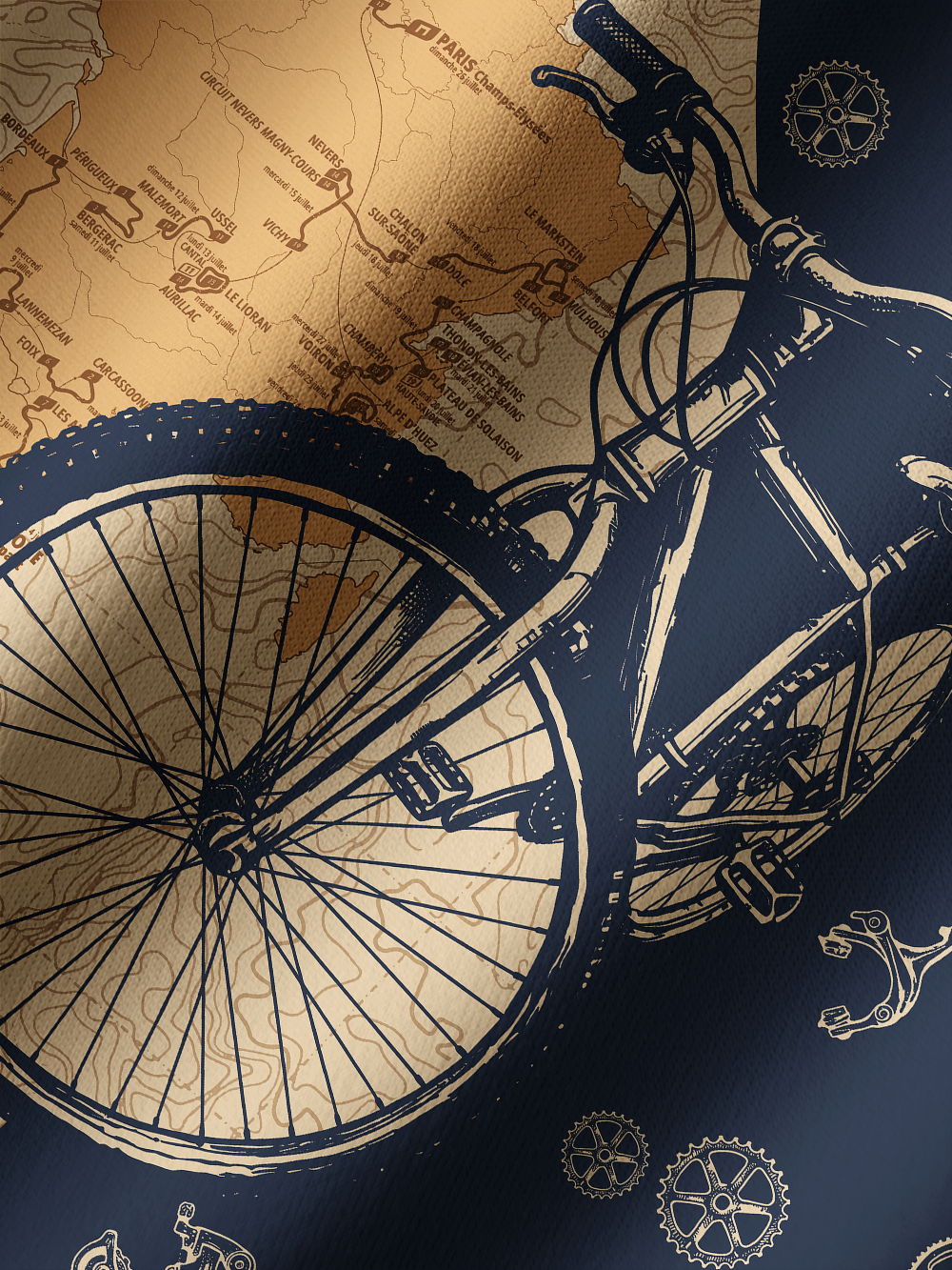 Orionride Crossing The Map Long Sleeve Cycling Hoodie Shirt