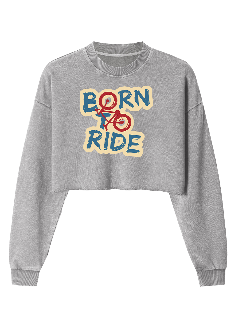 Orionride Funny Slogan Women's Washed Crop Sweatshirt