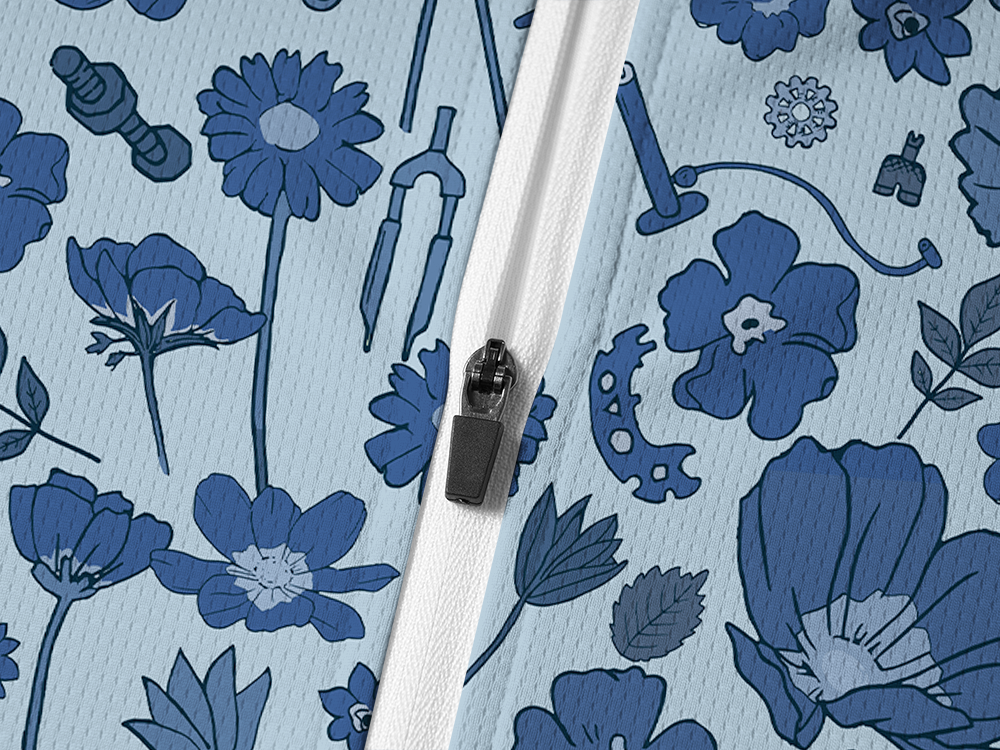 Orionride Garden Path Long Sleeve Half Zipper Mountain Bike Jersey