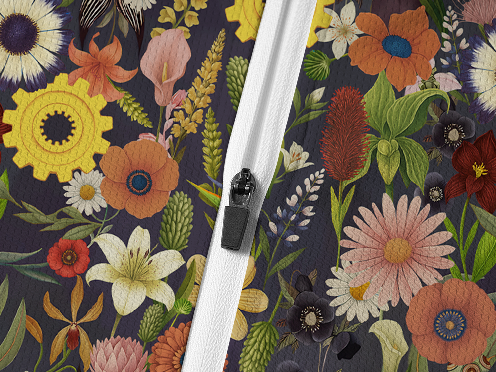 Orionride Hidden Flower Long Sleeve Half Zipper Mountain Bike Jersey