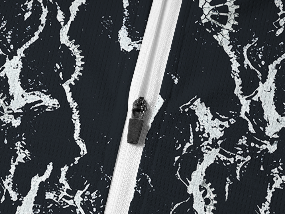 Orionride Marble Stripes Long Sleeve Half Zipper Mountain Bike Jersey