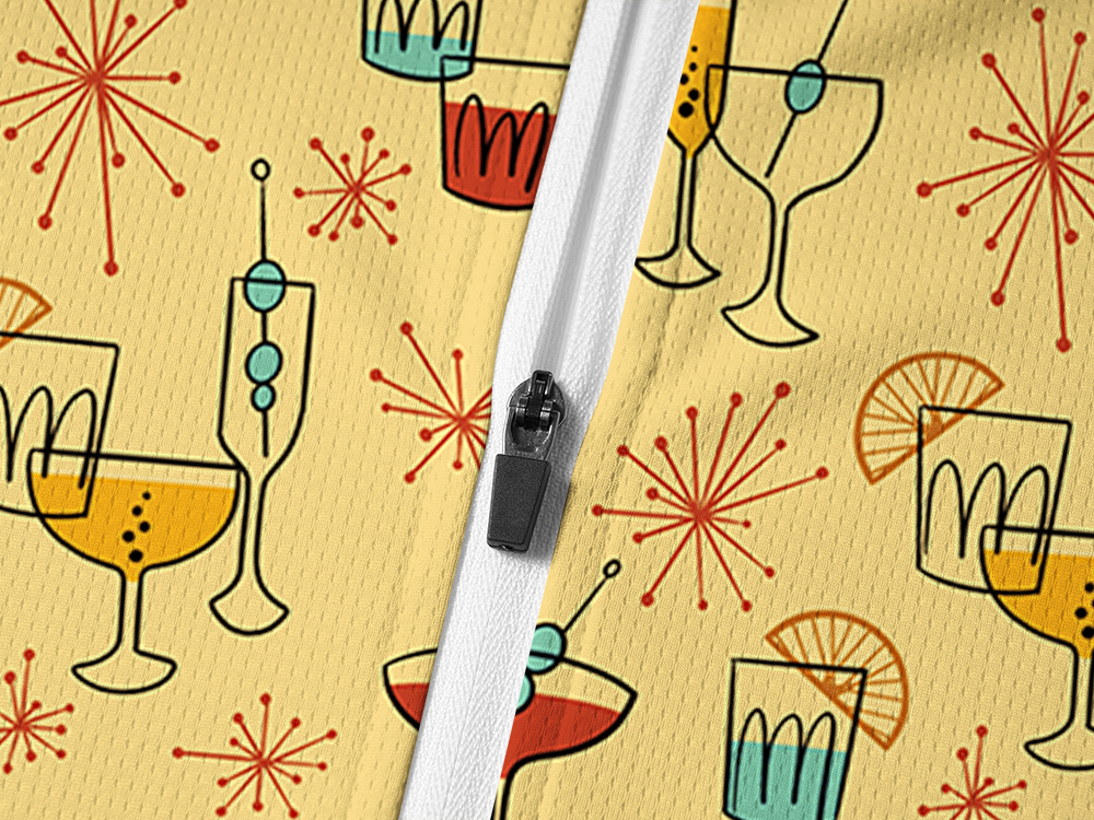 Orionride Wine Glass Fireworks Long Sleeve Half Zipper Mountain Bike Jersey