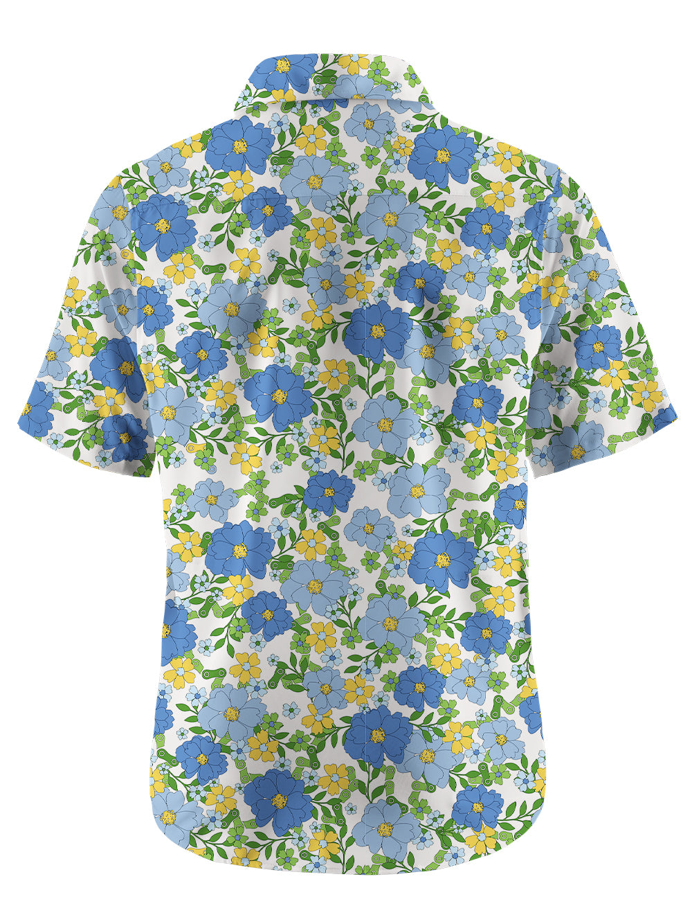 Orionride Tropical Floral Chain Zipper Pockets Ultra Lightweight Short Sleeves Gravel Shirt