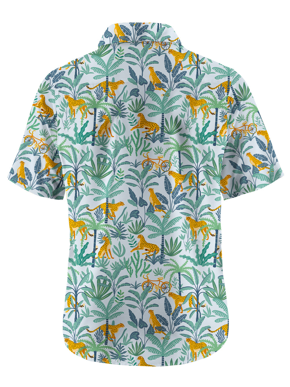 Orionride Jungle Leopard Zipper Pockets Ultra Lightweight Short Sleeves Gravel Shirt