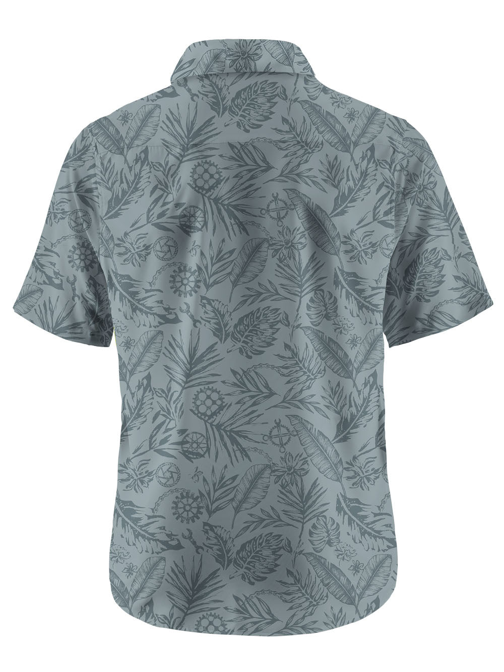 Orionride Leaves And Gears Zipper Pockets Ultra Lightweight Short Sleeves Gravel Shirt