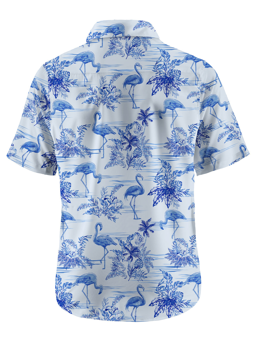 Orionride Blue Flamingo Zipper Pockets Ultra Lightweight Short Sleeves Gravel Shirt