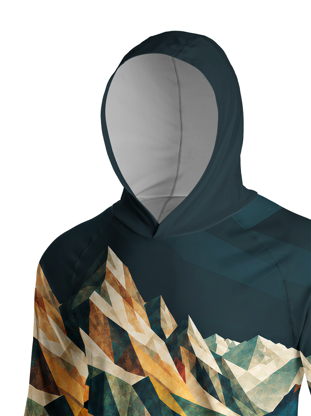 Orionride Faceted Horizon Long Sleeve Cycling Hoodie Shirt