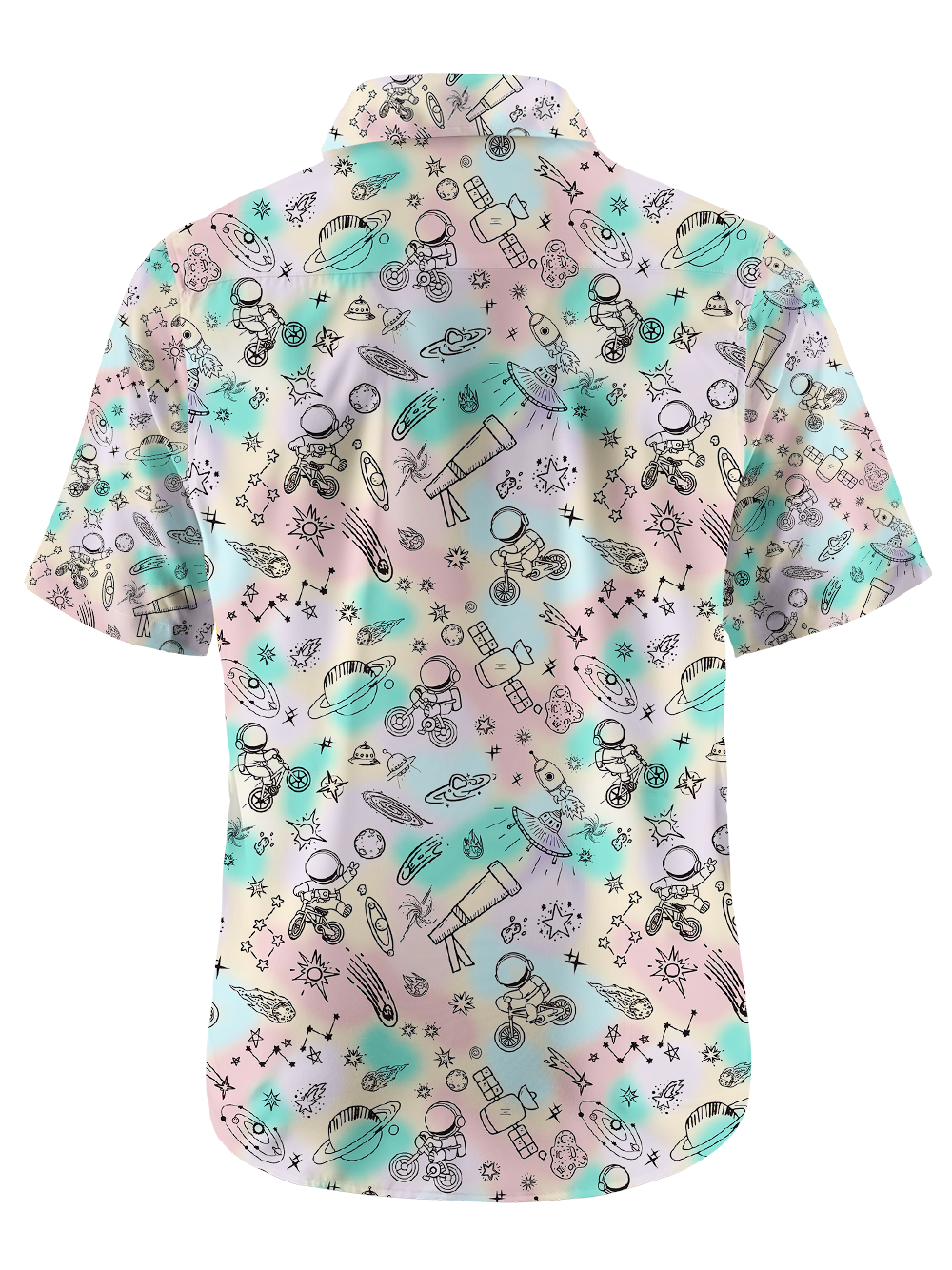 Orionride Space Exploration Zipper Pockets Ultra Lightweight Short Sleeves Gravel Shirt