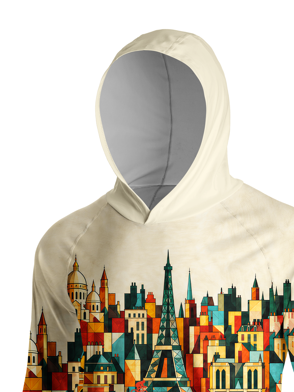 Orionride Geometric Metropolis Long Sleeve Cycling Hoodie Shirt