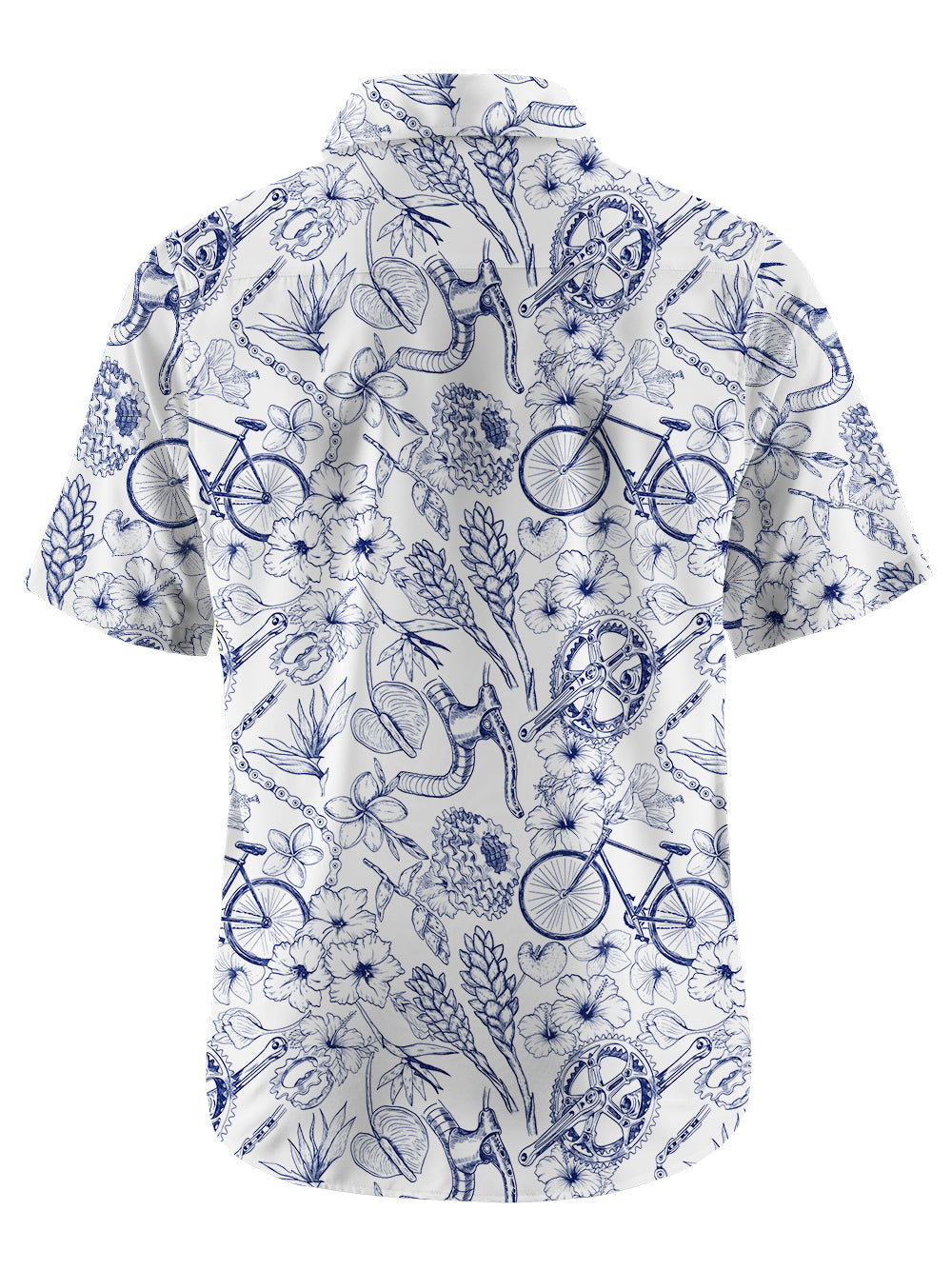 Orionride Short Sleeves Flower Sketch Zipper Pockets Ultra Lightweight Gravel Shirt