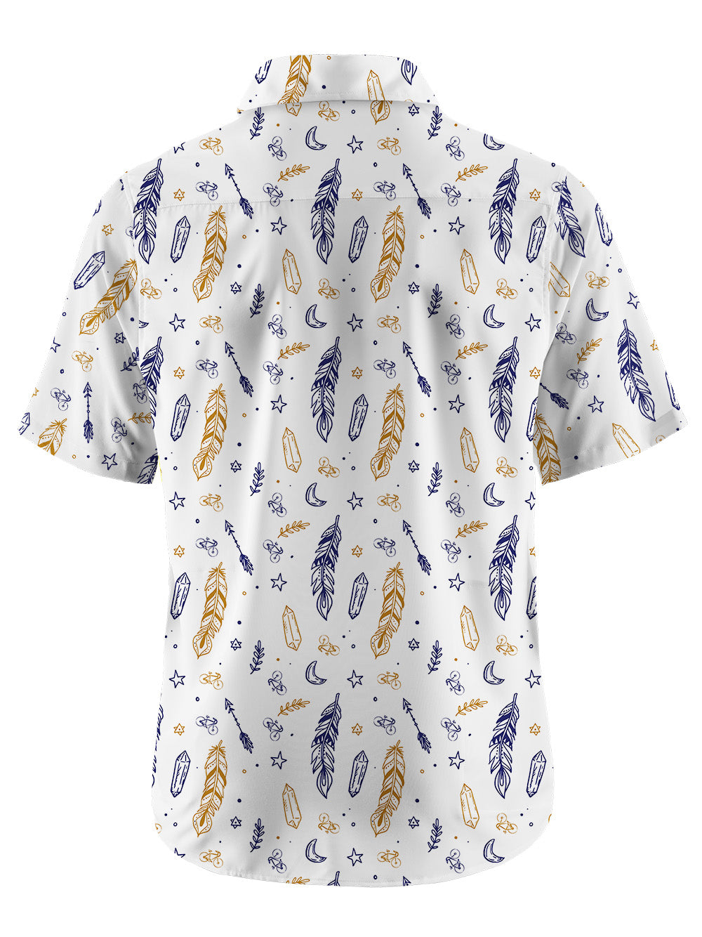 Orionride Feather Print Ultra Lightweight Short Sleeves Hawaiian shirt