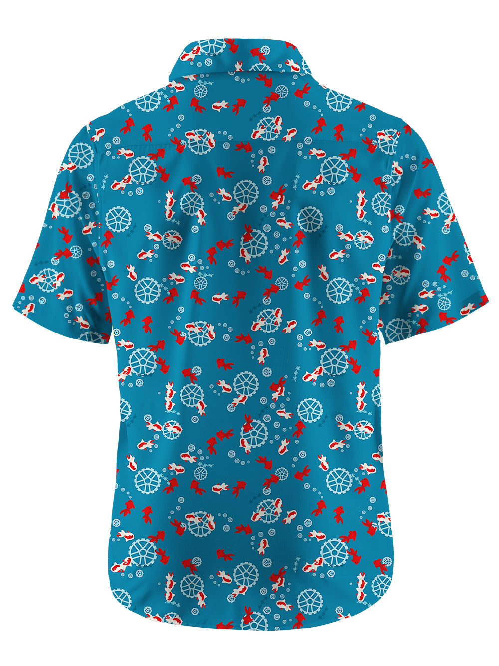 Orionride Undersea Goldfish Zipper Pockets Ultra Lightweight Short Sleeves Gravel Shirt