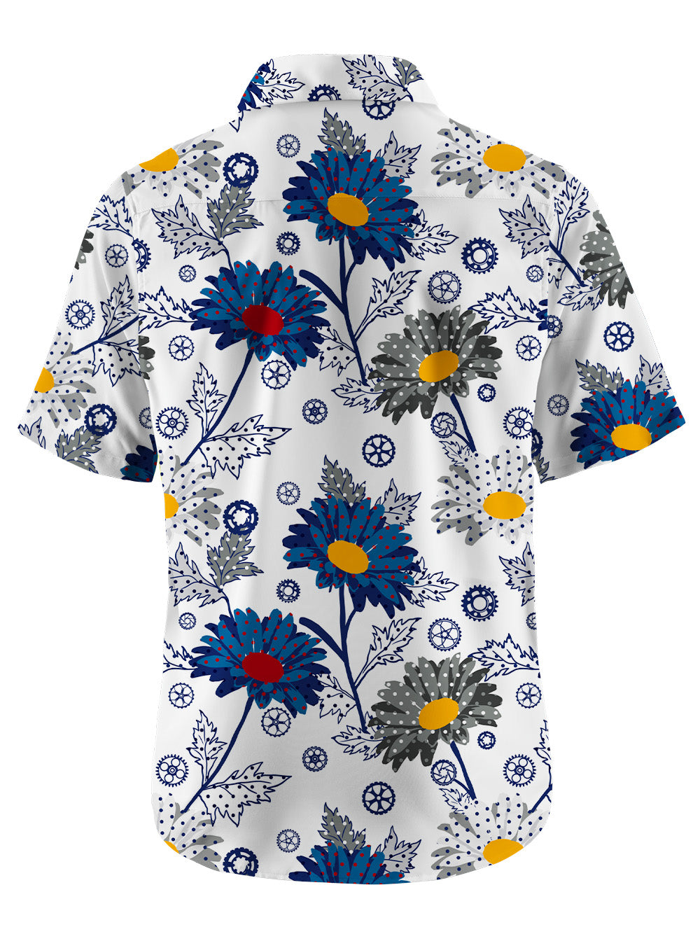 Orionride Wild Flowers Zipper Pockets Ultra Lightweight Short Sleeves Gravel Shirt