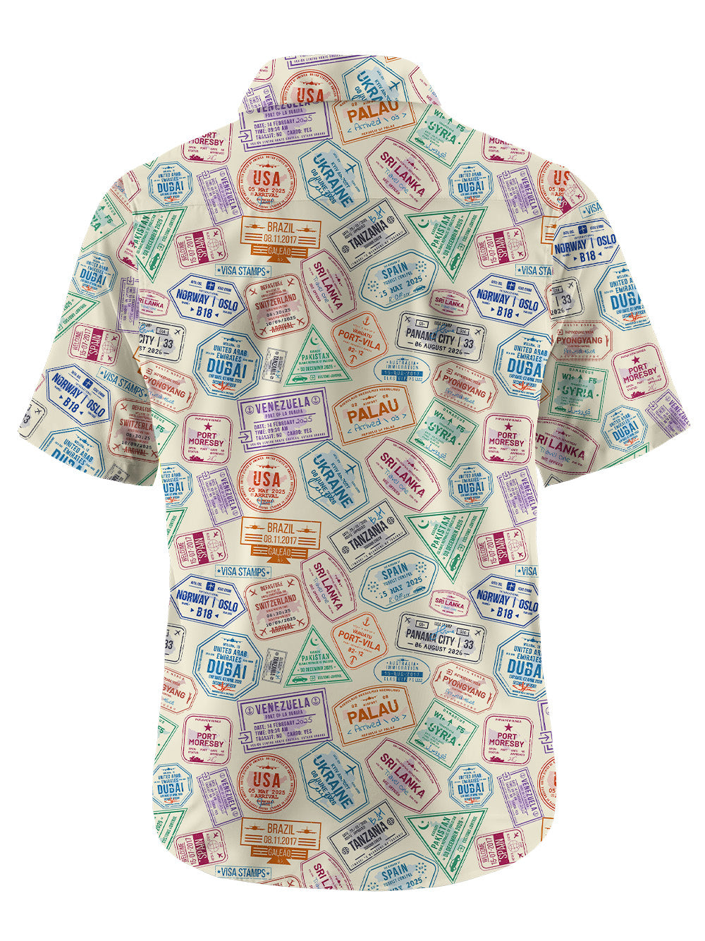 Orionride Colorful Passport Zipper Pockets Ultra Lightweight Short Sleeves Gravel Shirt