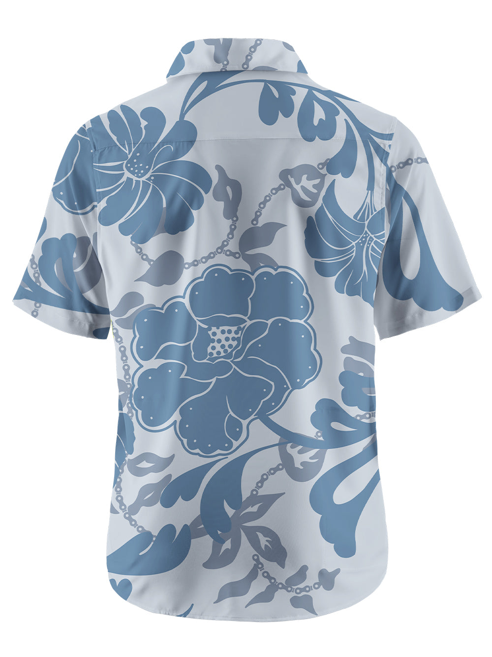 Orionride Blue Floral Zipper Pockets Ultra Lightweight Short Sleeves Gravel Shirt