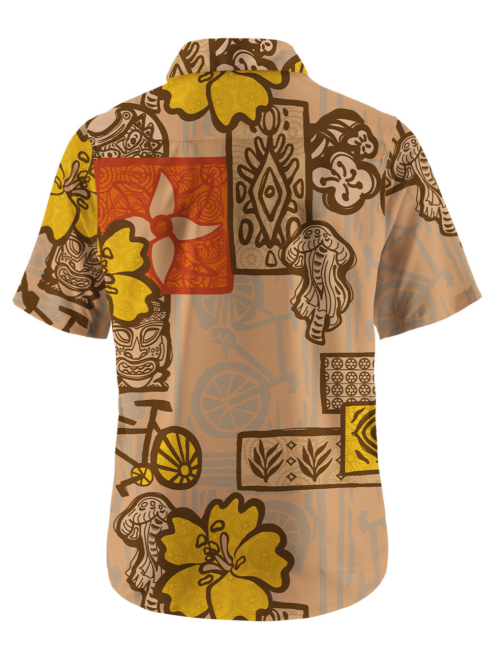 Orionride Retro Totem Zipper Pockets Ultra Lightweight Short Sleeves Gravel Shirt