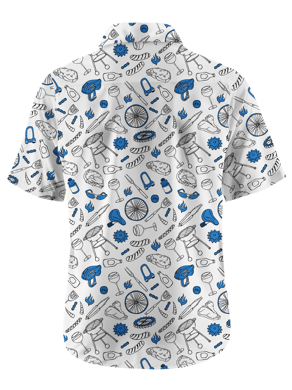 Orionride BBQ Steak Party Zipper Pockets Ultra Lightweight Short Sleeves Gravel Shirt