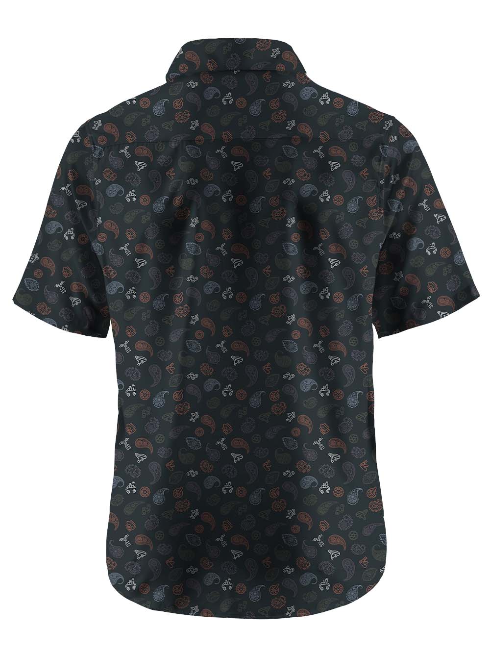 Orionride Strange Cashew Flower Zipper Pockets Ultra Lightweight Short Sleeves Gravel Shirt