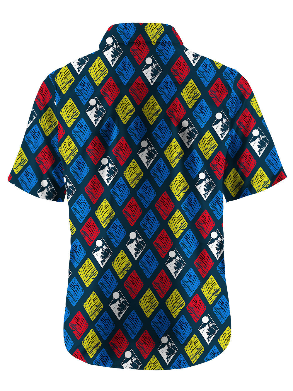 Orionride Artistic Diamond Grid Ultra Lightweight Short Sleeves Hawaiian shirt