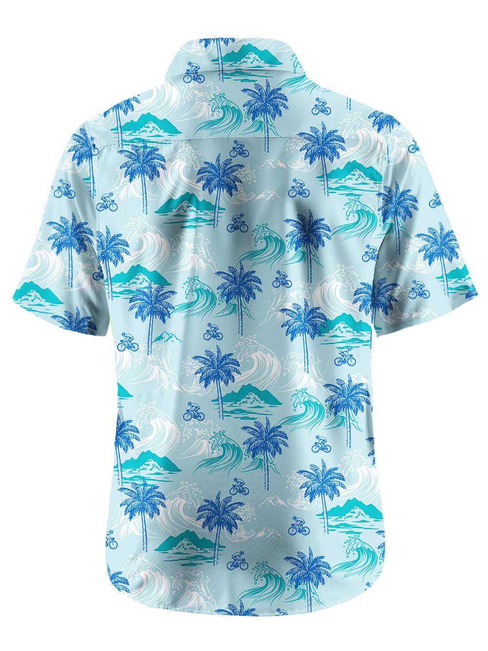 Orionride Wavy Coconut Tree Zipper Pockets Ultra Lightweight Short Sleeves Gravel Shirt