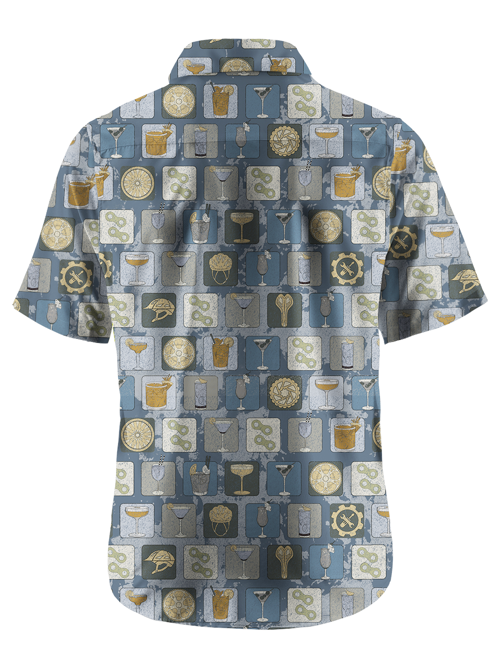 Orionride Mellow Cocktails Zipper Pockets Ultra Lightweight Short Sleeves Gravel Shirt
