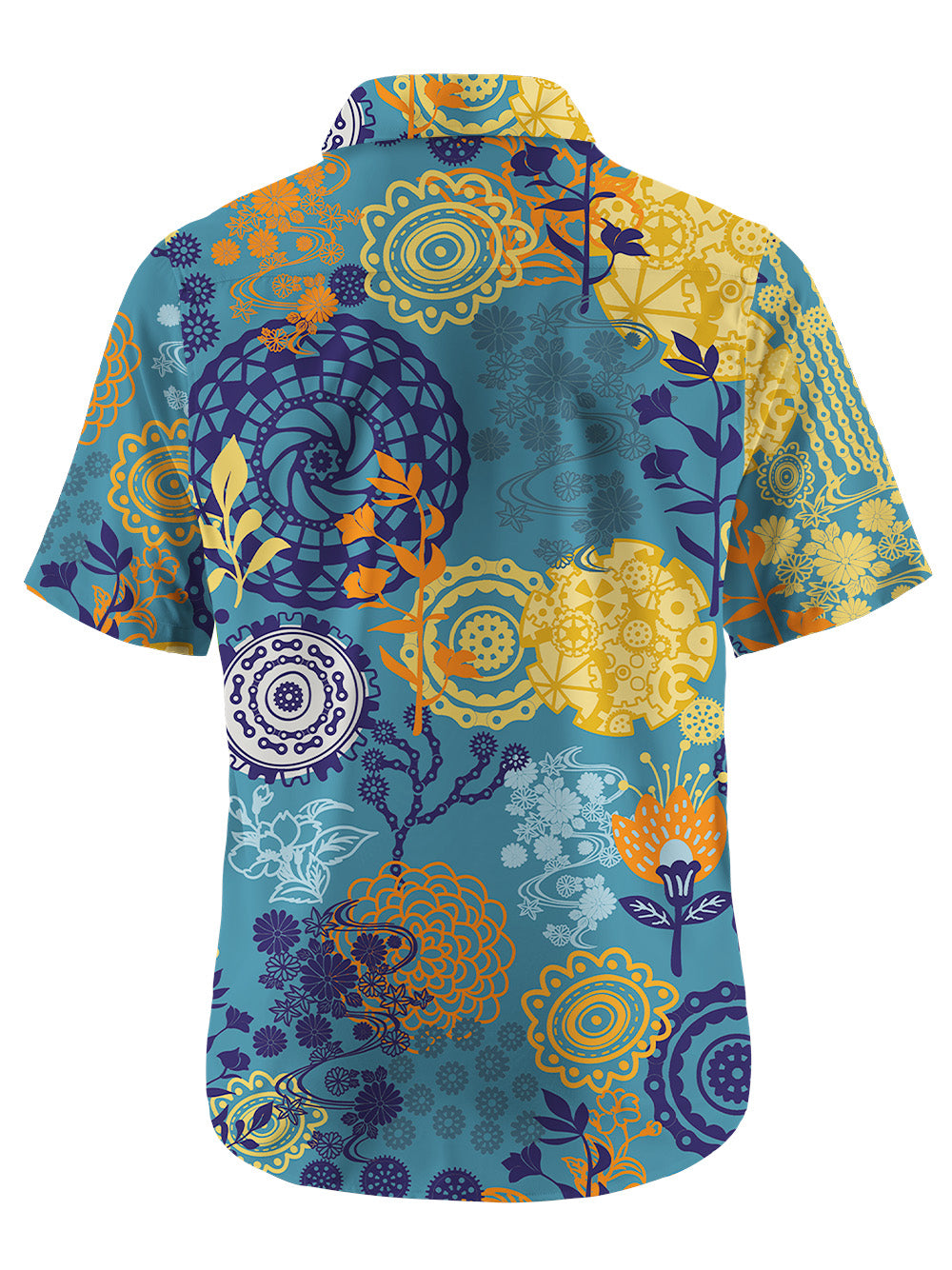 Orionride Magical Flowers Zipper Pockets Ultra Lightweight Short Sleeves Gravel Shirt